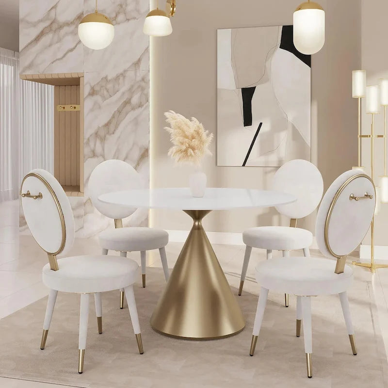 Ensemble table et chaises rondes 5 pièces Morden Fort Modern Luxury
