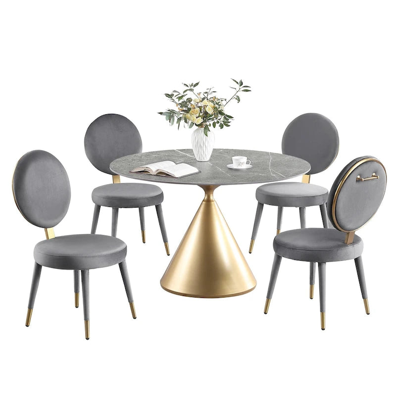 Ensemble table et chaises rondes 5 pièces Morden Fort Modern Luxury