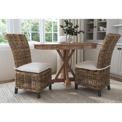 Natural Rattan Cushioned Dining Chairs (Set Of 2) by East at Main
