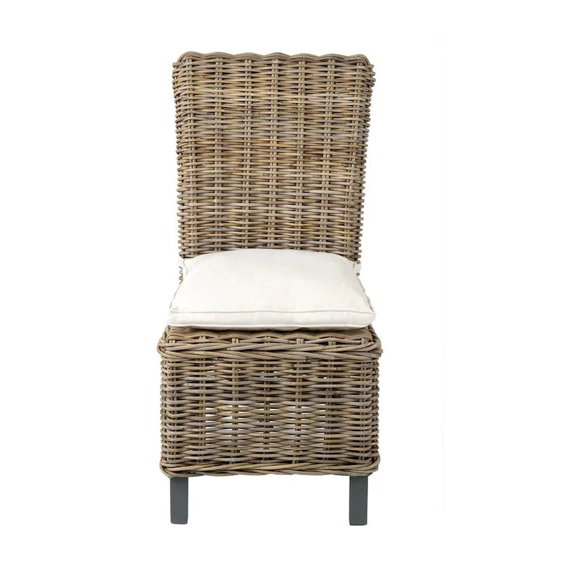 Chaises de salle à manger rembourrées en rotin naturel (ensemble de 2) par East at Main