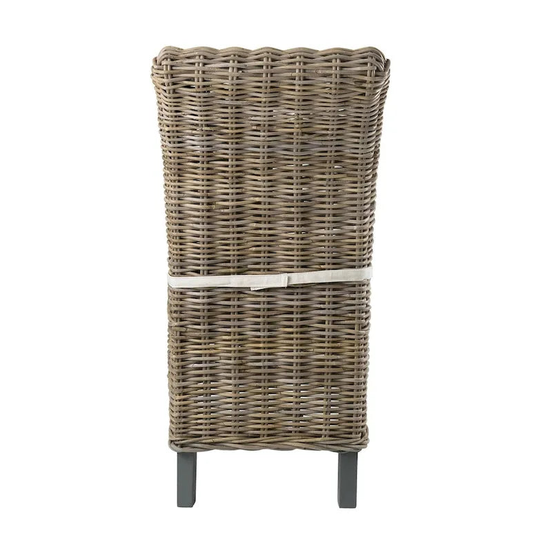 Chaises de salle à manger rembourrées en rotin naturel (ensemble de 2) par East at Main