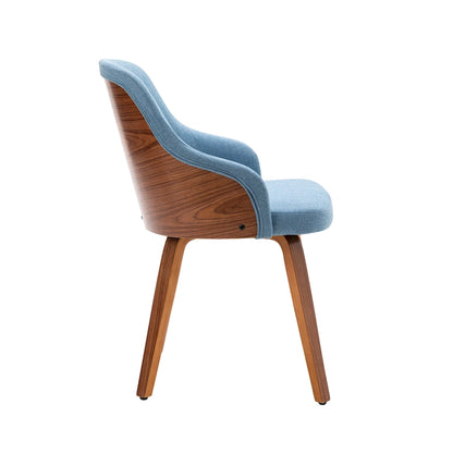 Ensemble de 2 chaises de salle à manger Porthos Home Hye, revêtement en tissu, pieds en bois courbé