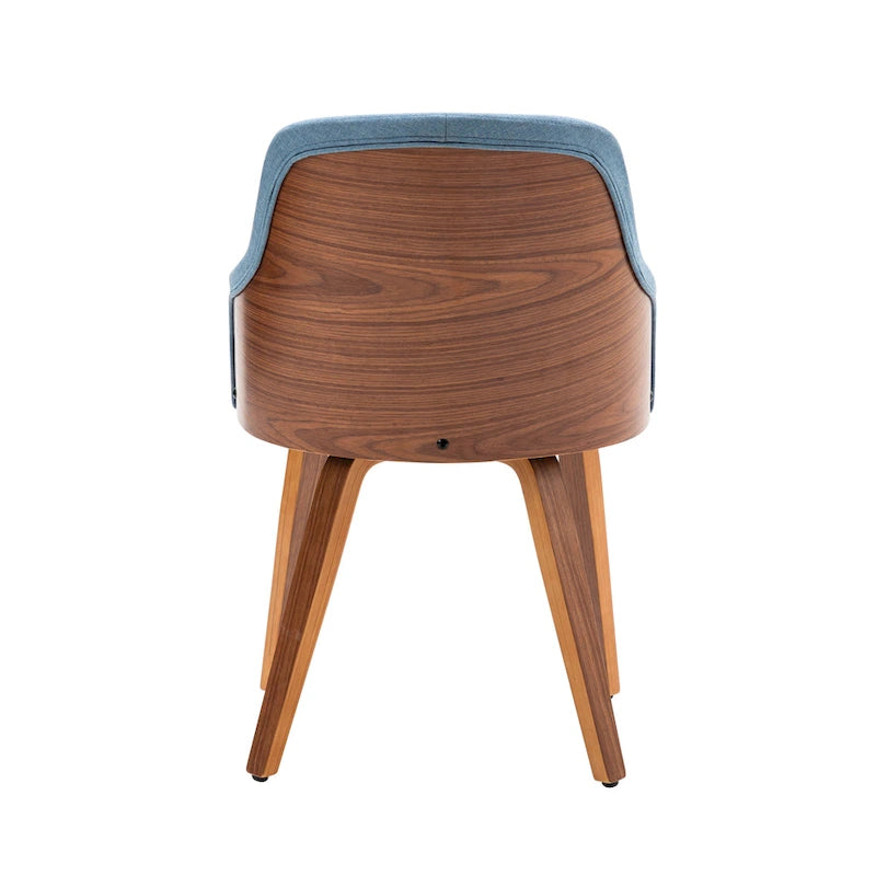 Ensemble de 2 chaises de salle à manger Porthos Home Hye, revêtement en tissu, pieds en bois courbé