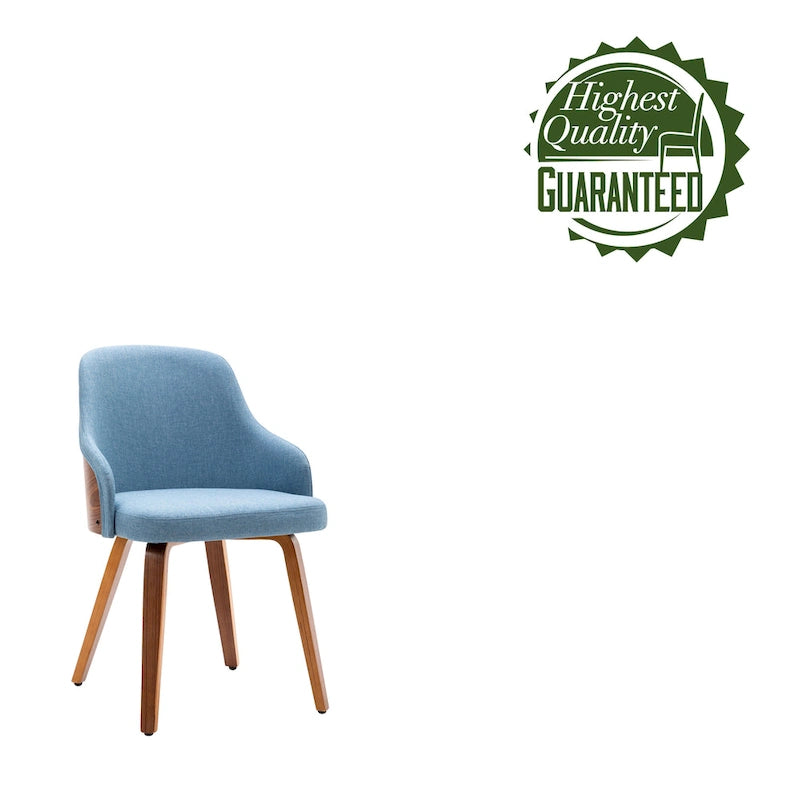 Ensemble de 2 chaises de salle à manger Porthos Home Hye, revêtement en tissu, pieds en bois courbé