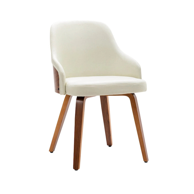 Ensemble de 2 chaises de salle à manger Porthos Home Hye, revêtement en tissu, pieds en bois courbé