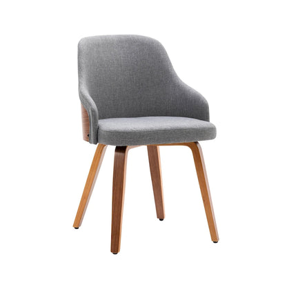 Ensemble de 2 chaises de salle à manger Porthos Home Hye, revêtement en tissu, pieds en bois courbé