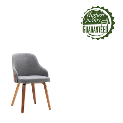 Ensemble de 2 chaises de salle à manger Porthos Home Hye, revêtement en tissu, pieds en bois courbé