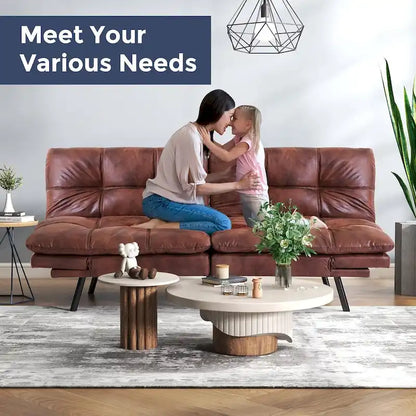 Canapé-lit futon, canapé pliable en mousse à mémoire de forme, convertible en lit de jour avec accoudoirs réglables pour petits espaces