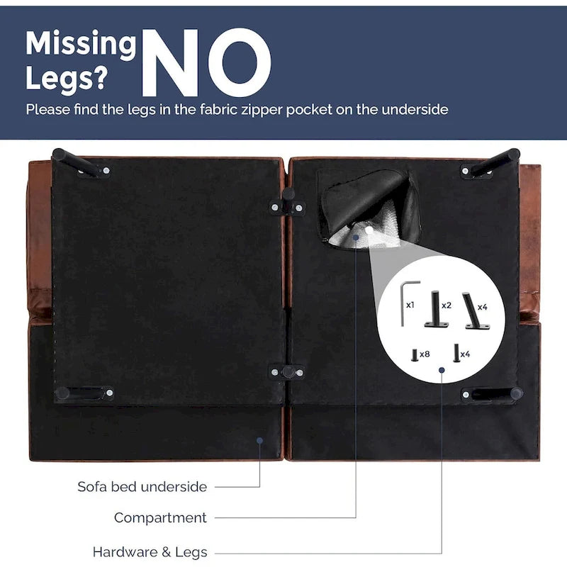 Canapé-lit futon, canapé pliable en mousse à mémoire de forme, convertible en lit de jour avec accoudoirs réglables pour petits espaces