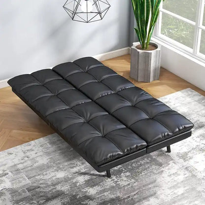 Canapé-lit futon, canapé pliable en mousse à mémoire de forme, convertible en lit de jour avec accoudoirs réglables pour petits espaces