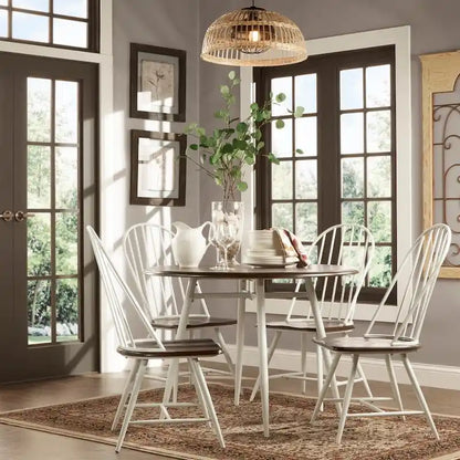Ensemble de salle à manger Belita 5 pièces, style moderne bicolore en bois, style milieu du siècle, iNSPIRE Q Modern