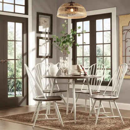 Ensemble de salle à manger Belita 5 pièces, style moderne bicolore en bois, style milieu du siècle, iNSPIRE Q Modern