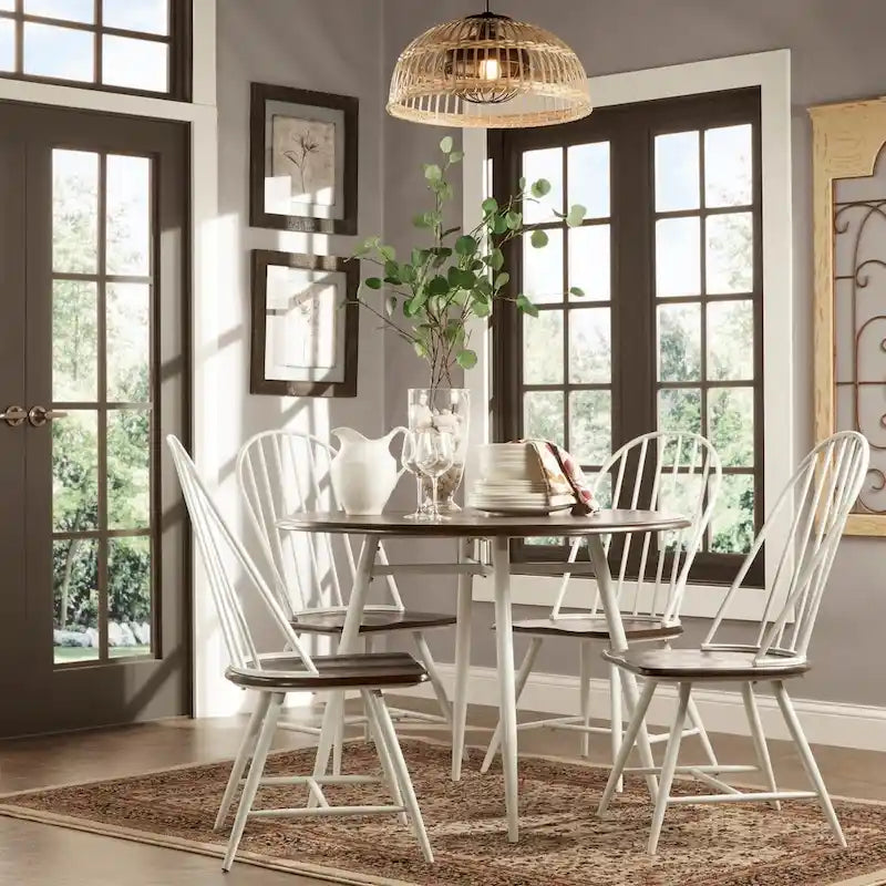 Ensemble de salle à manger Belita 5 pièces, style moderne bicolore en bois, style milieu du siècle, iNSPIRE Q Modern