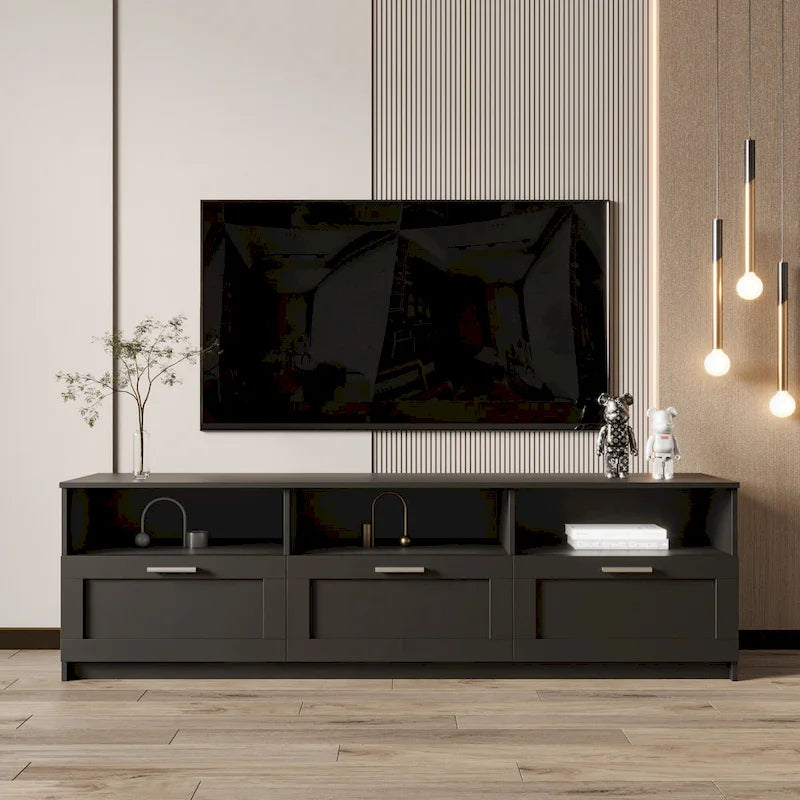 Modern minimalist TV cabinet 80 inch TV stand, open locker Living Room Bedroom