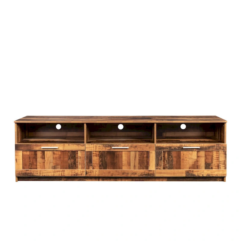 Meuble TV minimaliste moderne, support TV 80 pouces, casier ouvert, salon, chambre