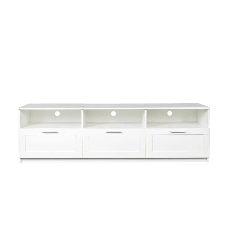 Meuble TV minimaliste moderne, support TV 80 pouces, casier ouvert, salon, chambre