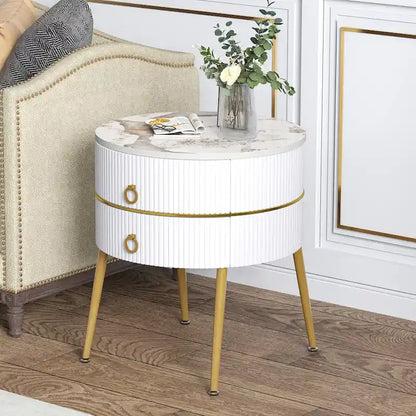Table d'appoint ronde Myhozm avec rangement, table de chevet en forme de tonneau pour salon, chambre