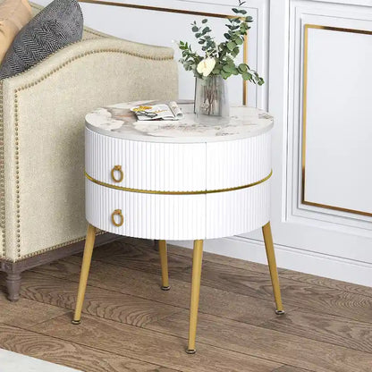 Table d'appoint ronde Myhozm avec rangement, table de chevet en forme de tonneau pour salon, chambre
