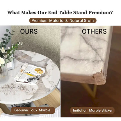 Table d'appoint ronde Myhozm avec rangement, table de chevet en forme de tonneau pour salon, chambre