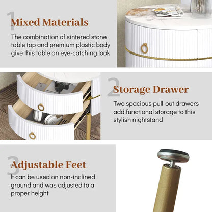 Table d'appoint ronde Myhozm avec rangement, table de chevet en forme de tonneau pour salon, chambre