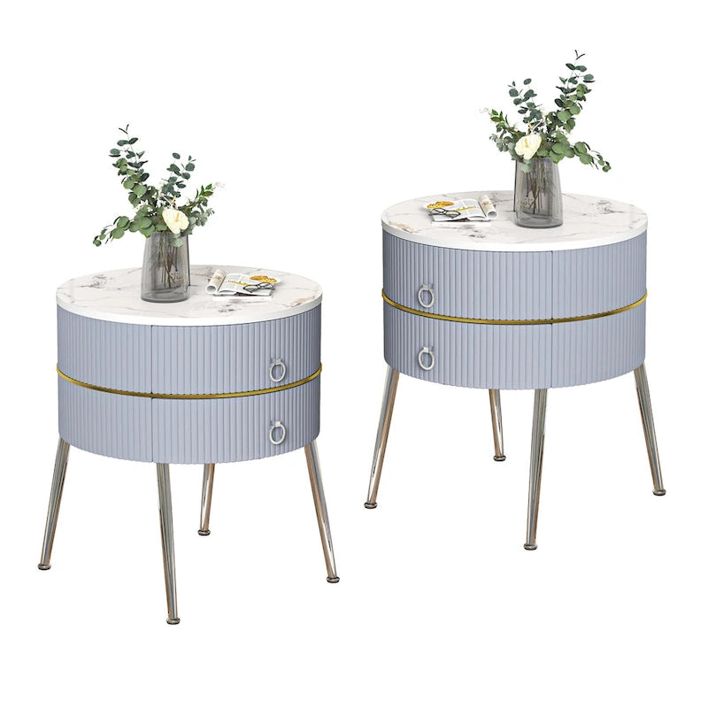 Table d'appoint ronde Myhozm avec rangement, table de chevet en forme de tonneau pour salon, chambre