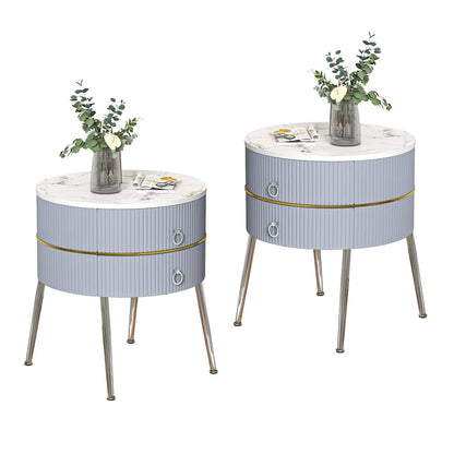 Table d'appoint ronde Myhozm avec rangement, table de chevet en forme de tonneau pour salon, chambre