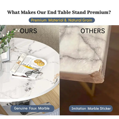 Table d'appoint ronde Myhozm avec rangement, table de chevet en forme de tonneau pour salon, chambre