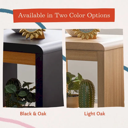 Table d'appoint moderne en bois Brookside Reyna avec coins arrondis