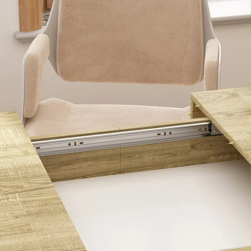 Table de salle à manger extensible avec plateau en bois et support pour ordinateur (noir/blanc)