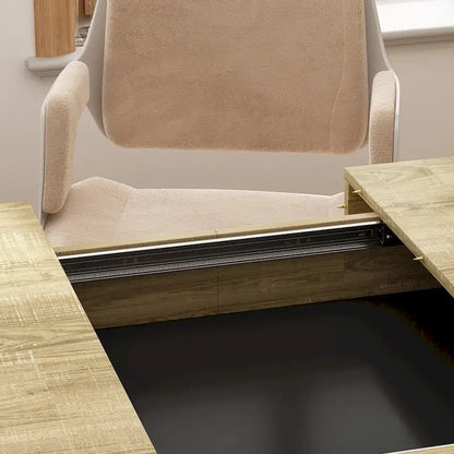 Table de salle à manger extensible avec plateau en bois et support pour ordinateur (noir/blanc)