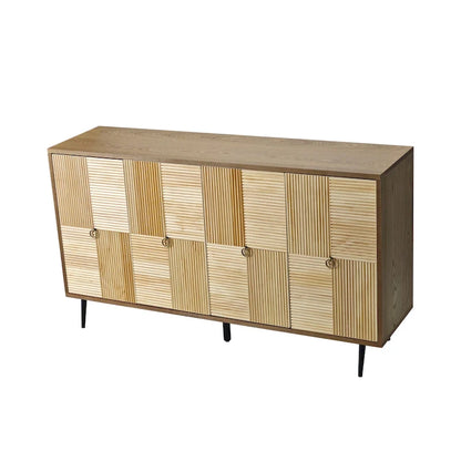 Armoire à 4 portes avec portes décoratives à effet sculpté