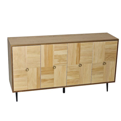 Armoire à 4 portes avec portes décoratives à effet sculpté