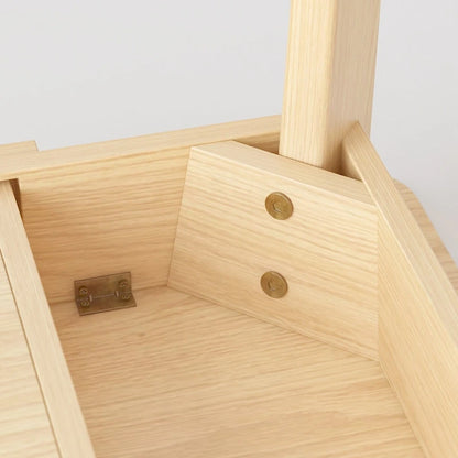 Bureau d'ordinateur Timechee en bois beige, bureau d'écriture de 47 pouces avec 2 tiroirs