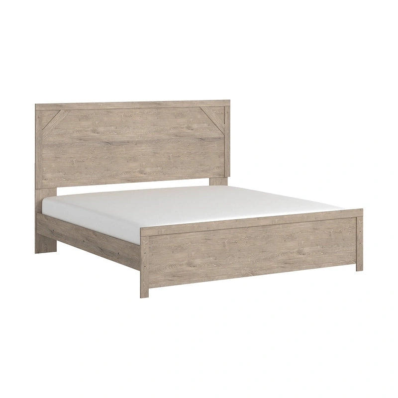 Lit à panneaux brun clair Senniberg