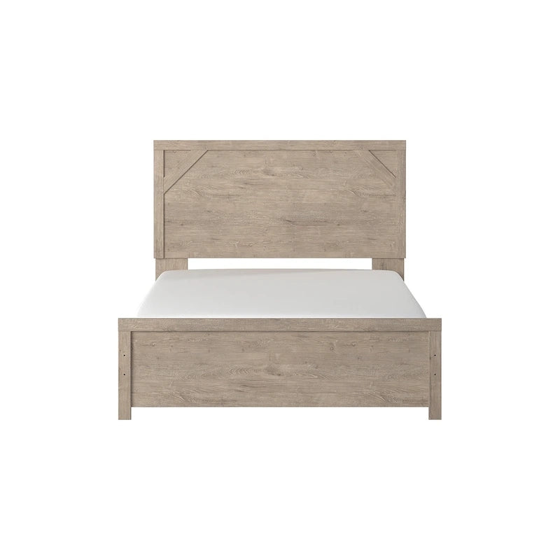 Lit à panneaux brun clair Senniberg