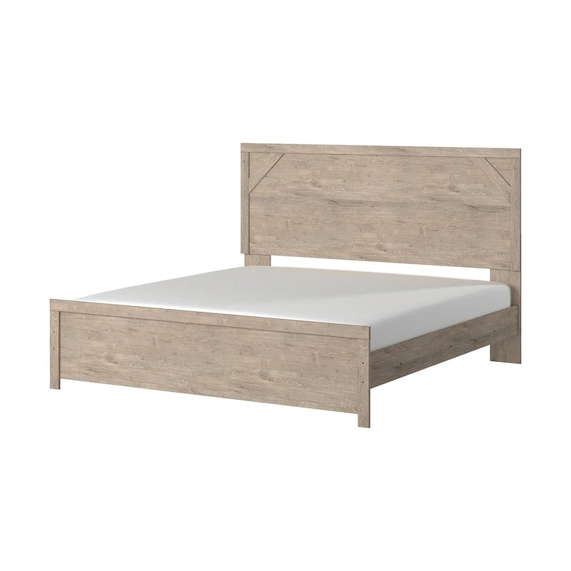 Lit à panneaux brun clair Senniberg