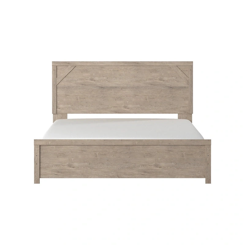 Lit à panneaux brun clair Senniberg