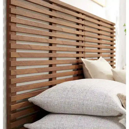 Tête de lit flottante Vidalia en noyer, style moderne du milieu du siècle, pour lit king size