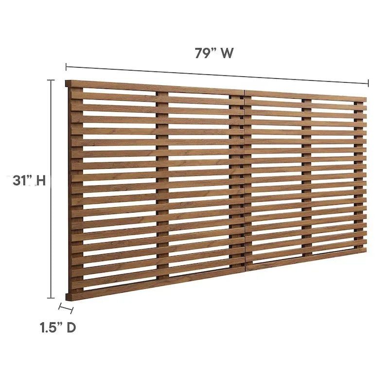 Tête de lit flottante Vidalia en noyer, style moderne du milieu du siècle, pour lit king size