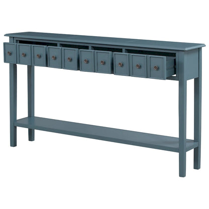Console d'entrée longue rustique à 4 tiroirs Harper &amp; Bright Designs