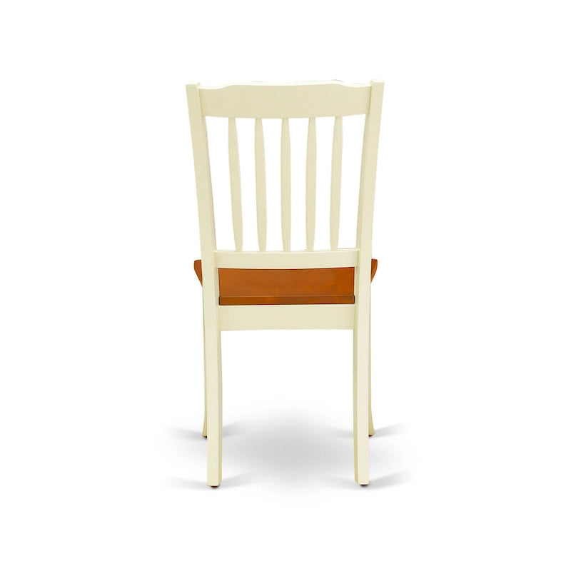 Ensemble de salle à manger East West Furniture : table ronde et chaises à assise en bois, coloris babeurre et cerisier (composition au choix).