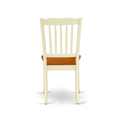 Ensemble de salle à manger East West Furniture : table ronde et chaises à assise en bois, coloris babeurre et cerisier (composition au choix).