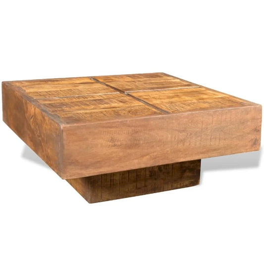 vidaXL Coffee Table Brown Square Solid Mango Wood - 27 x 27 x 12