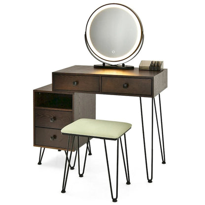 Coiffeuse moderne avec armoire de rangement - 31,5 x 16 x 30 (L x l x H)