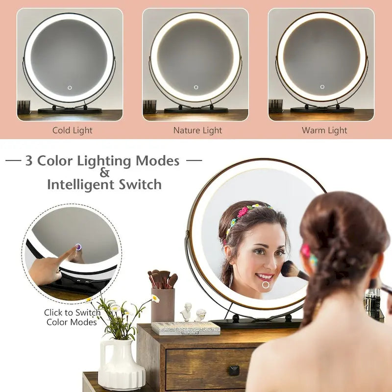 Coiffeuse moderne avec armoire de rangement - 31,5 x 16 x 30 (L x l x H)