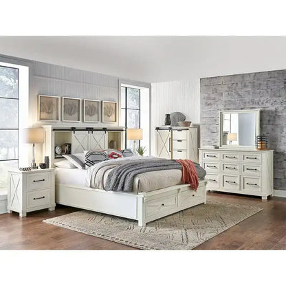 Collection de chambre à coucher Simply Solid Shanna en bois massif, 6 pièces avec rangement
