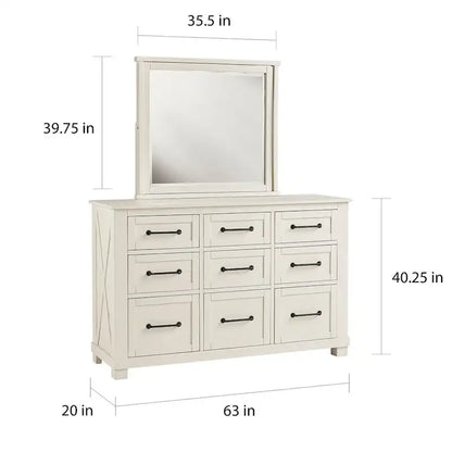 Collection de chambre à coucher Simply Solid Shanna en bois massif, 6 pièces avec rangement