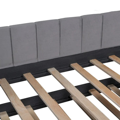 Lit de jour rembourré deux places avec dossier ergonomique et lit gigogne