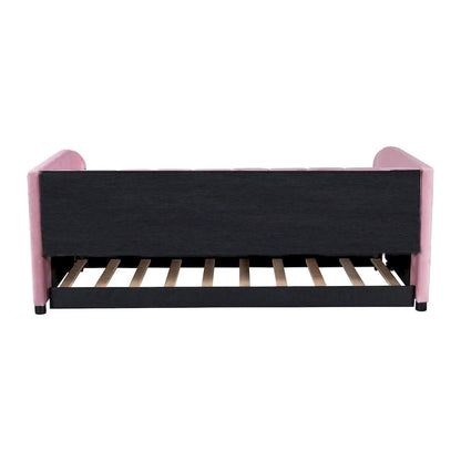 Lit de jour rembourré deux places avec dossier ergonomique et lit gigogne