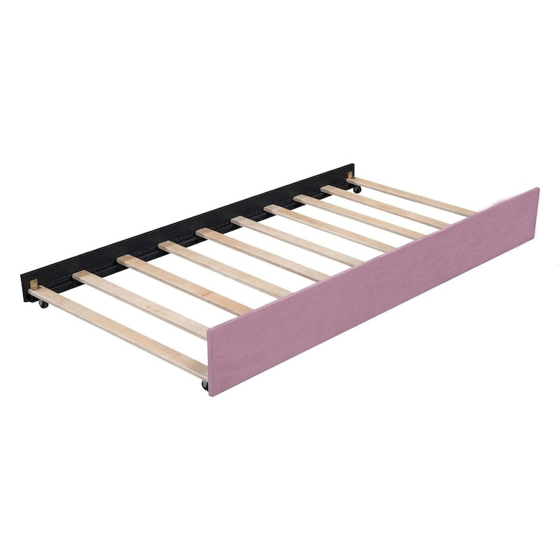 Lit de jour rembourré deux places avec dossier ergonomique et lit gigogne